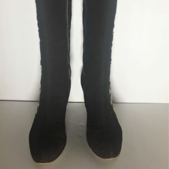 Cole Haan Suede Boot w/ Floral Applique Detail _ SOLD! - Picture 6 of 8